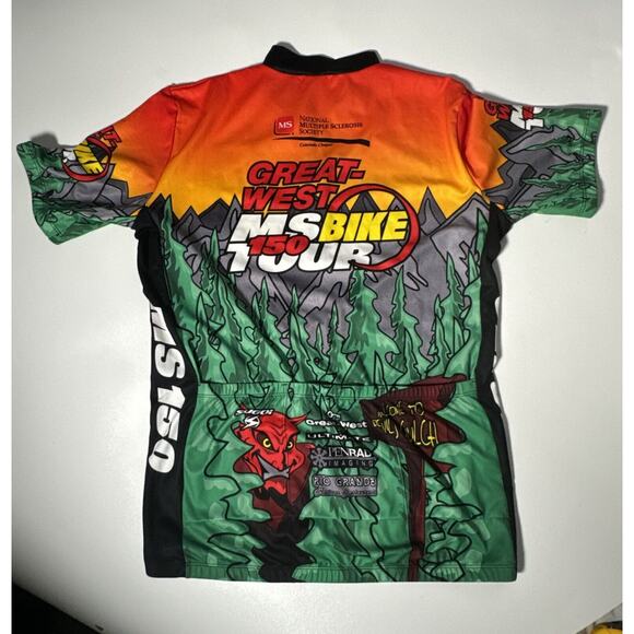 Sugoi Great-West MS 150 Bike Tour Cycling Jersey 2002 Devils Gulch 1/4 Zip XL - Picture 7 of 9